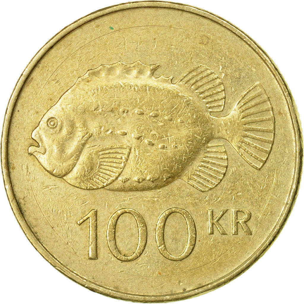 Coin, Iceland, 100 Kronur, 1995, EF(40-45), Nickel-brass, KM:35