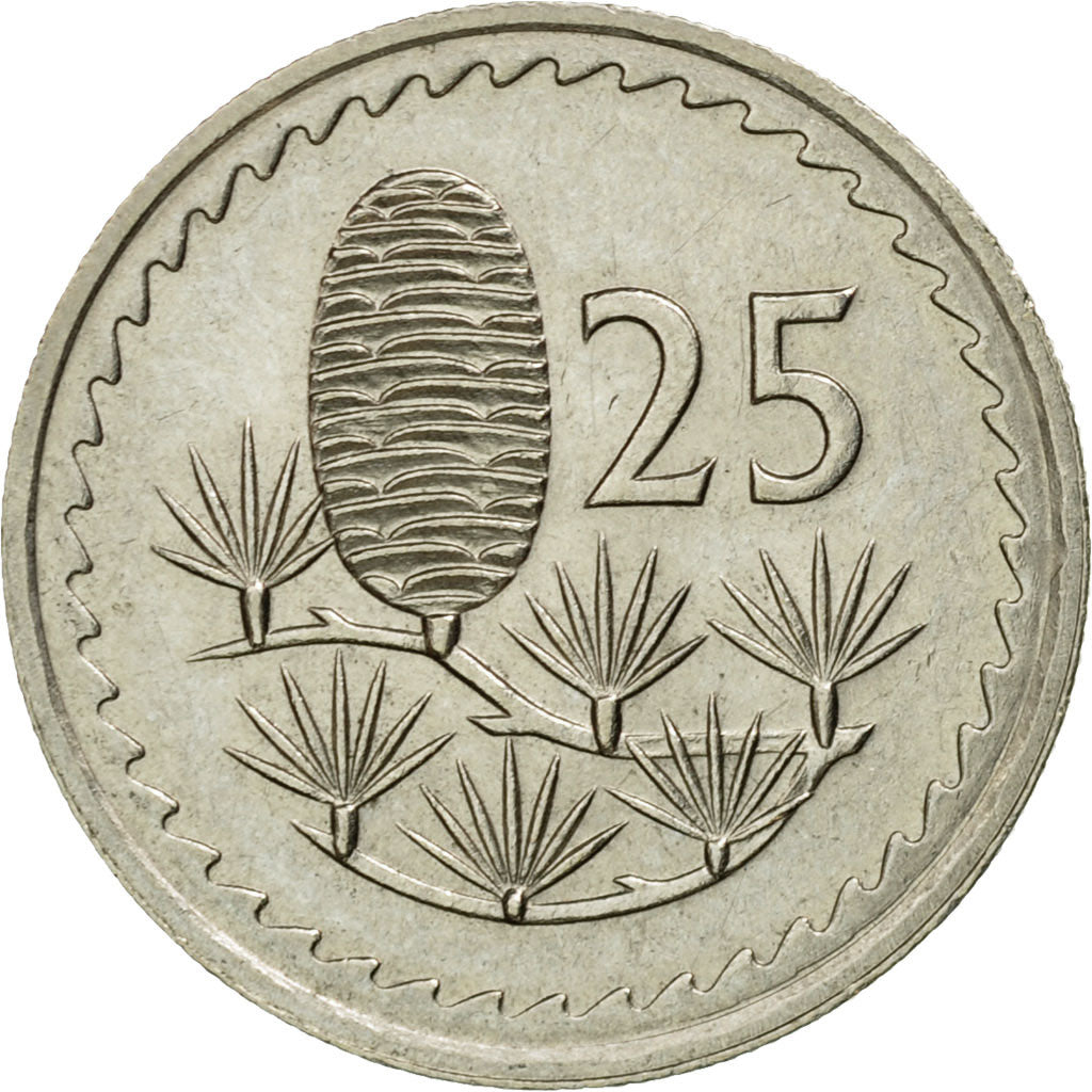 Coin, Cyprus, 25 Mils, 1981, AU(55-58), Copper-nickel, KM:40