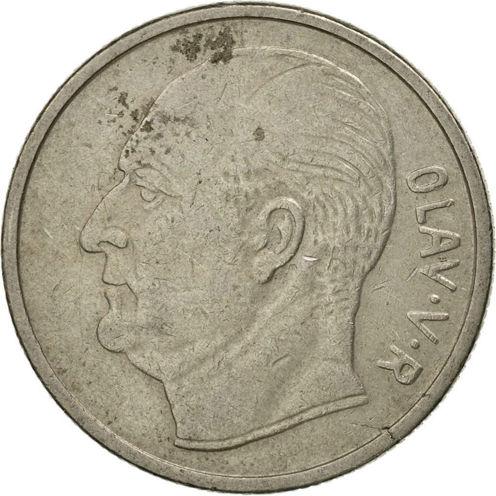 Moneda, Noruega, Olav V, Krone, 1970, MBC, Cobre - níquel, KM:409