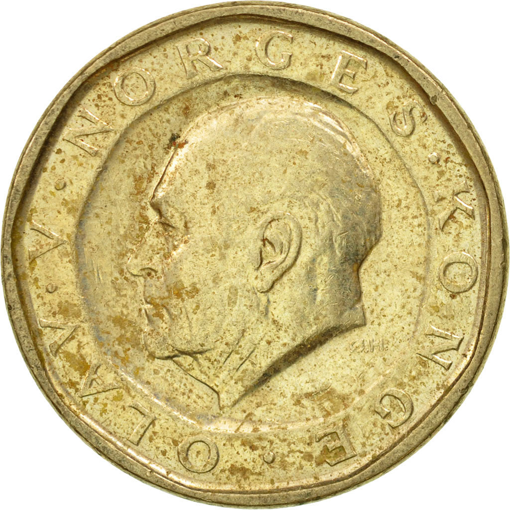 Coin, Norway, Olav V, 10 Kroner, 1990, EF(40-45), Nickel-brass, KM:427