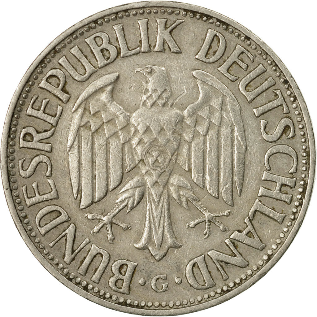 Munten, Federale Duitse Republiek, Mark, 1965, Karlsruhe, ZF, Copper-nickel