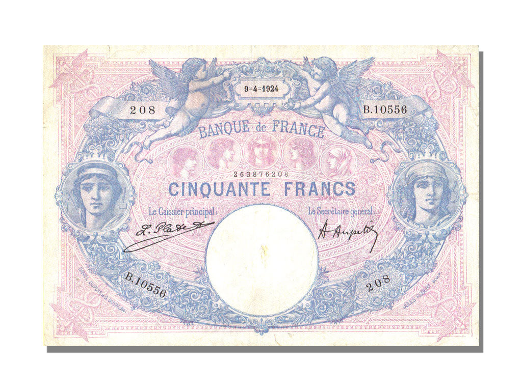 FRANCE, 50 Francs, 1924, KM #64g, 1924-04-09, VF(30-35), Fayette #14.37