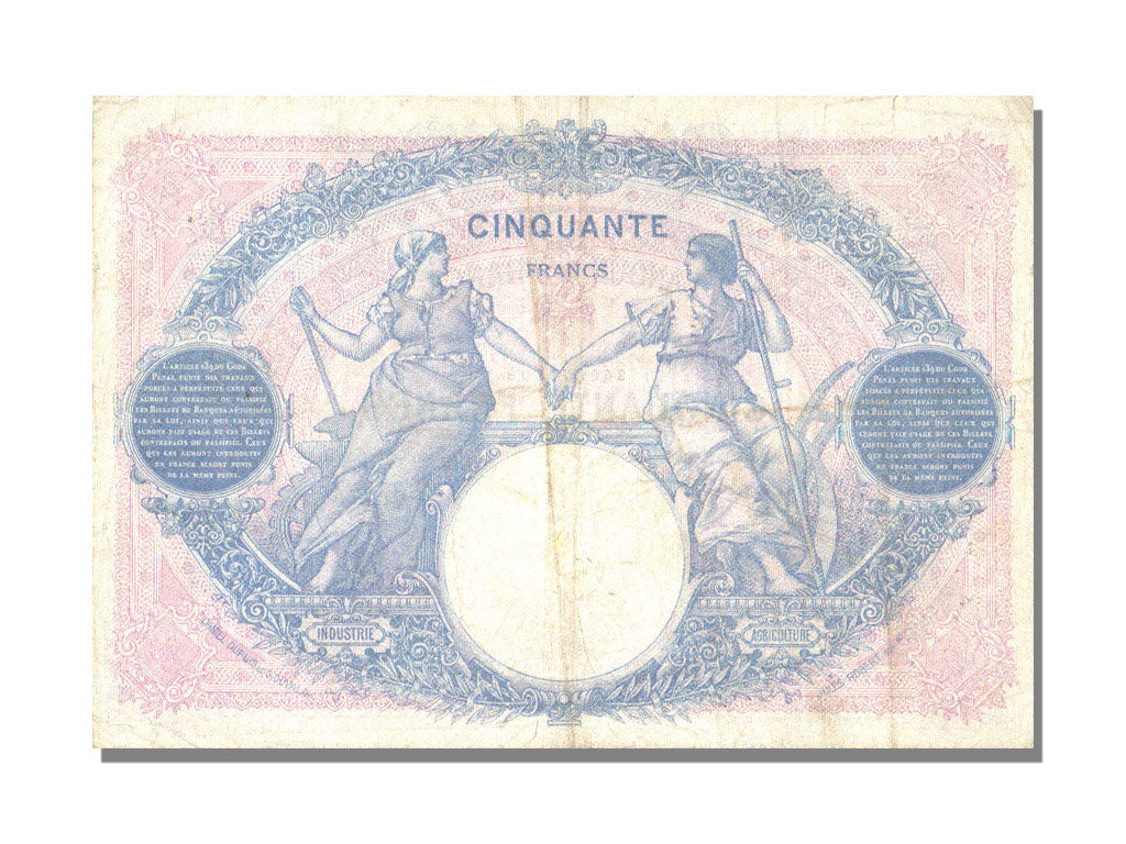 FRANCE, 50 Francs, 1924, KM #64g, 1924-04-09, VF(30-35), Fayette #14.37