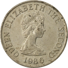 Coin, Jersey, Elizabeth II, 10 Pence, 1986, F(12-15), Copper-nickel, KM:57.1