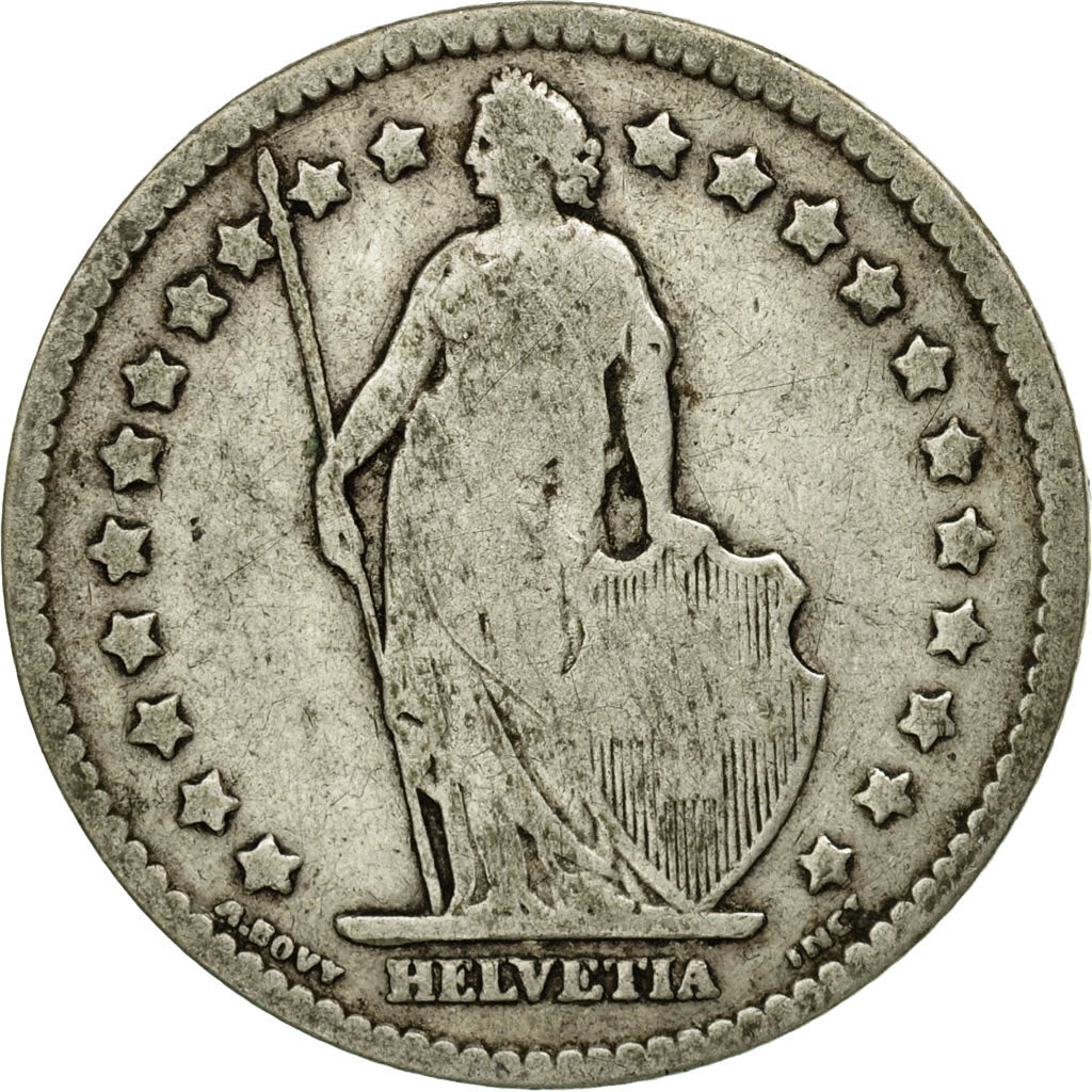 Coin, Switzerland, Franc, 1880, Bern, VF(20-25), Silver, KM:24