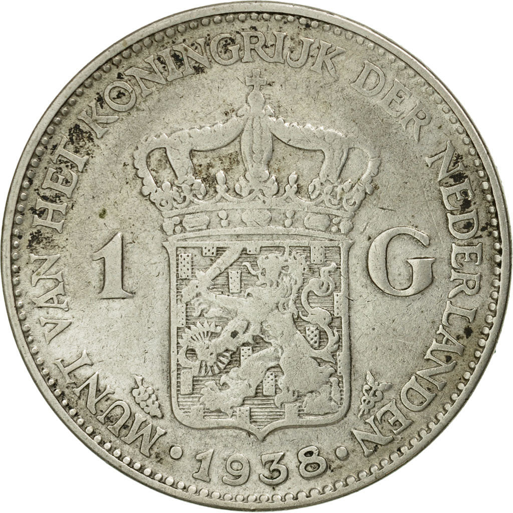 Münze, Niederlande, Wilhelmina I, Gulden, 1938, SS+, Silber, KM:161.1