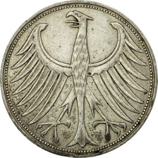 Coin, GERMANY - FEDERAL REPUBLIC, 5 Mark, 1951, Stuttgart, EF(40-45), Silver