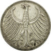 Coin, GERMANY - FEDERAL REPUBLIC, 5 Mark, 1951, Stuttgart, EF(40-45), Silver