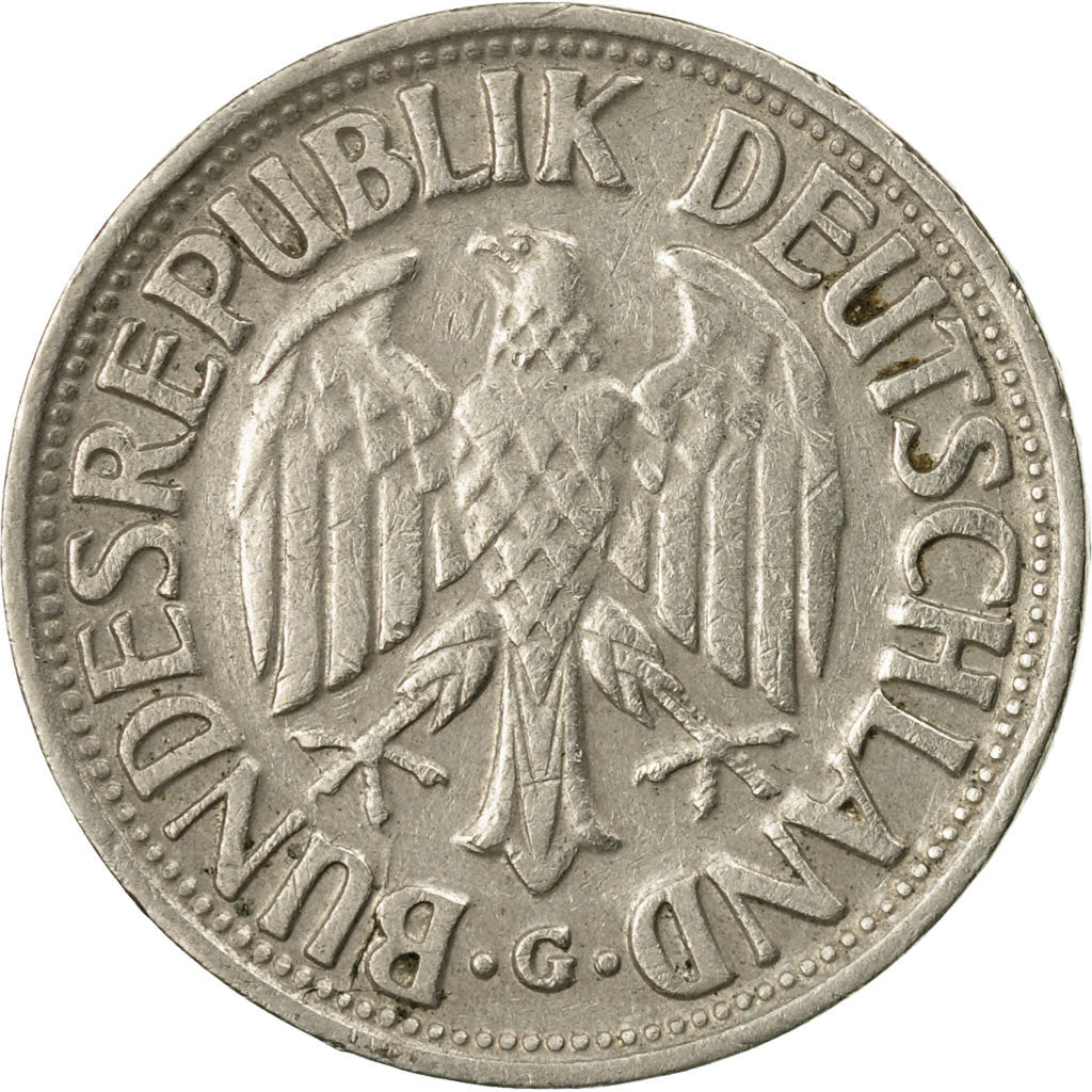 Munten, Federale Duitse Republiek, Mark, 1950, Karlsruhe, ZF, Copper-nickel