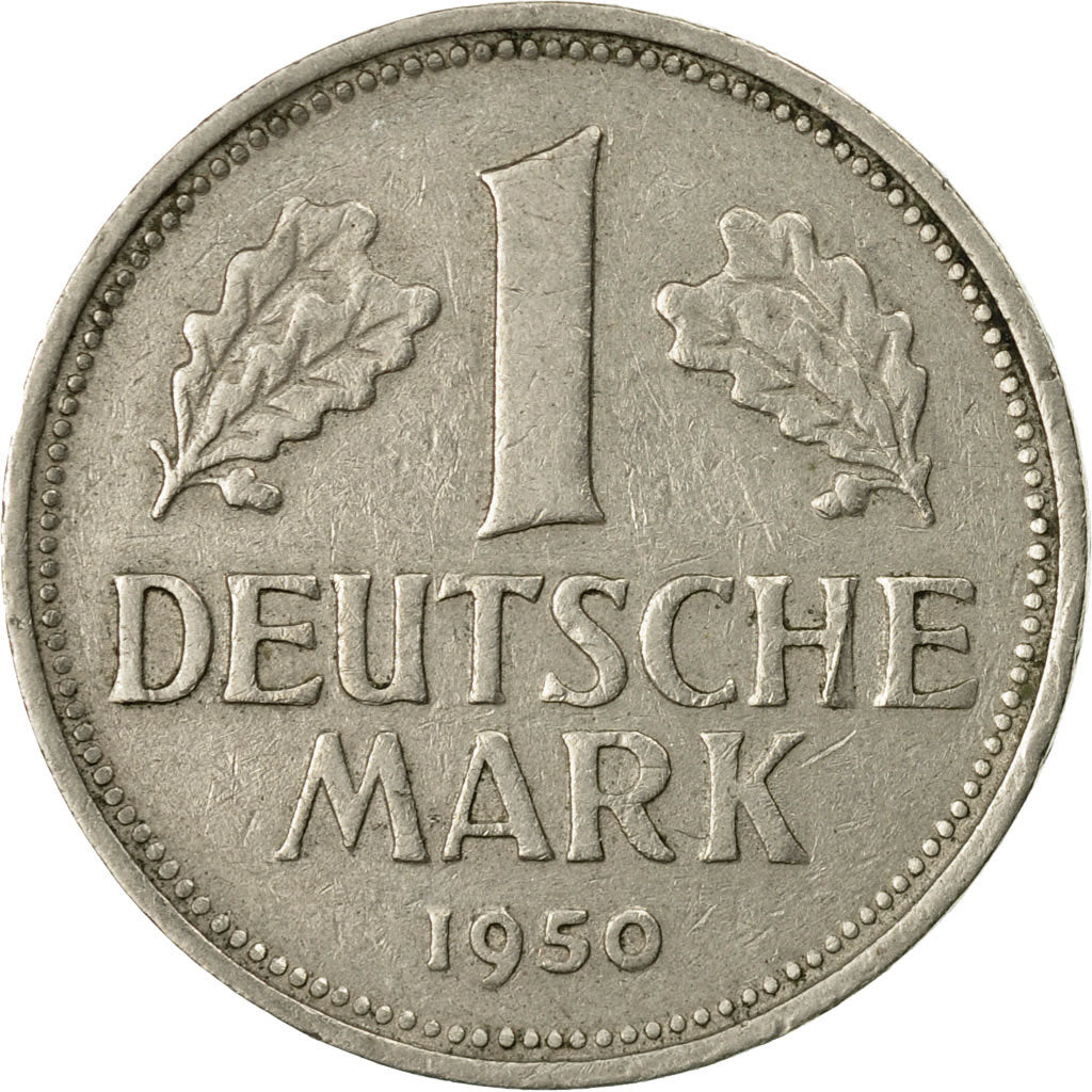 Munten, Federale Duitse Republiek, Mark, 1950, Karlsruhe, ZF, Copper-nickel