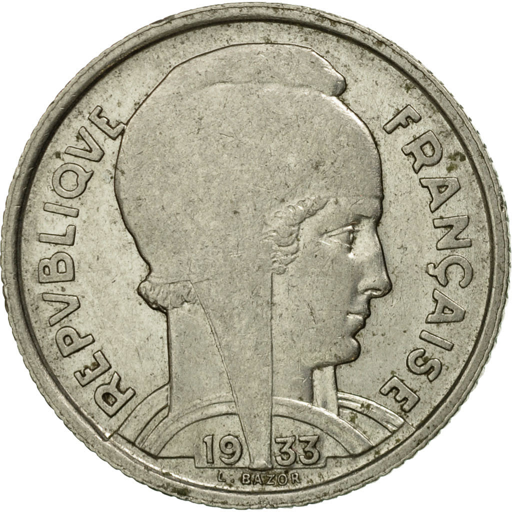 Moneda, Francia, Bazor, 5 Francs, 1933, Paris, MBC, Níquel, KM:887, Le
