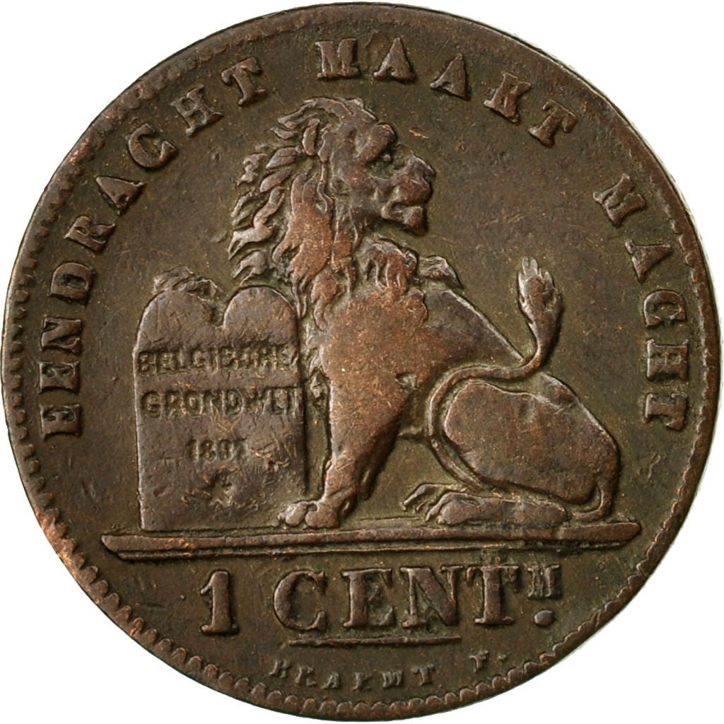 Coin, Belgium, Leopold II, Centime, 1887, EF(40-45), Copper, KM:34.1