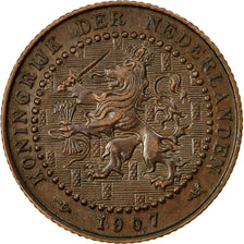 Coin, Netherlands, Wilhelmina I, Cent, 1907, AU(55-58), Bronze, KM:132.1