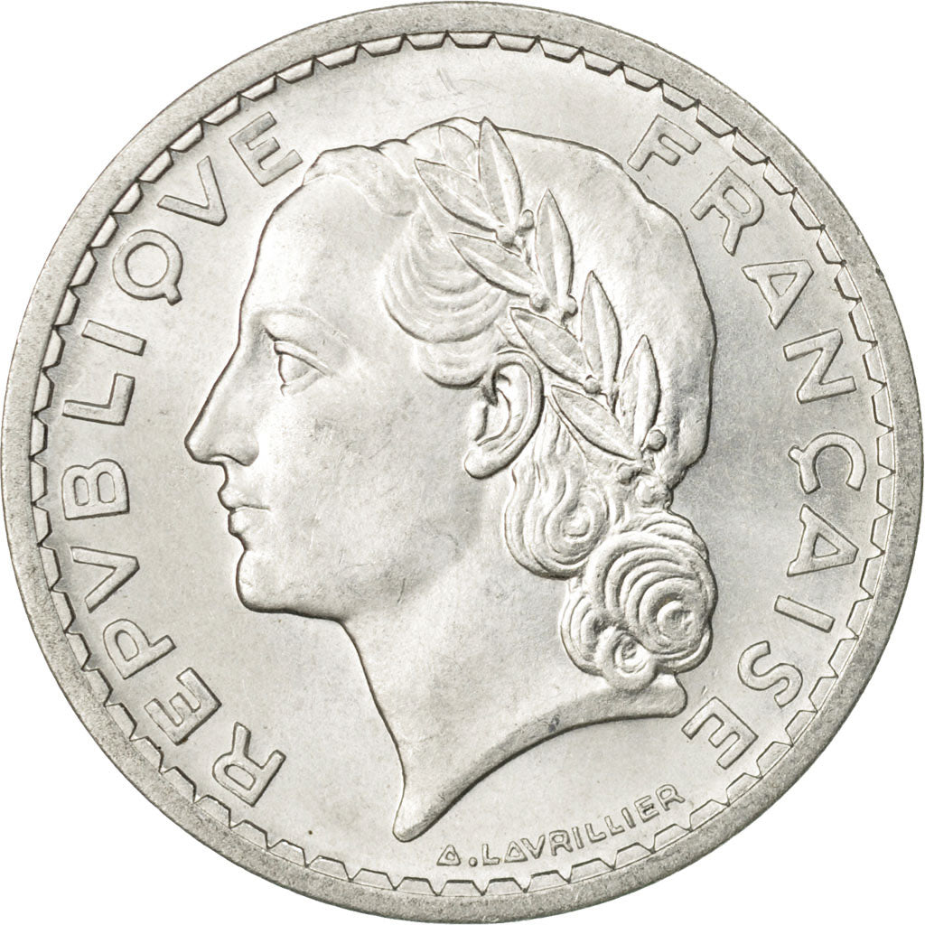 Moneta, Francia, Lavrillier, 5 Francs, 1946, Beaumont - Le Roger, SPL