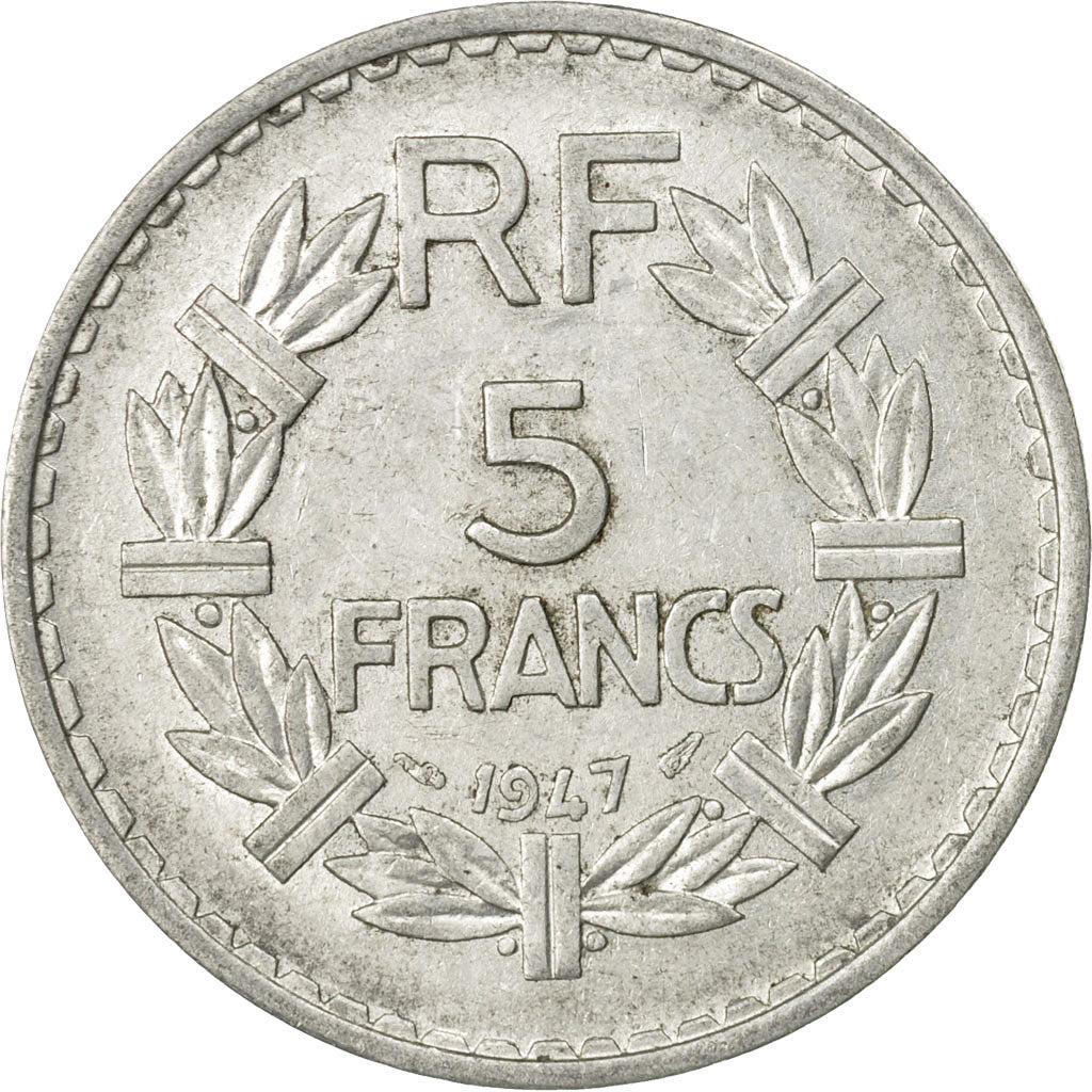 Coin, France, Lavrillier, 5 Francs, 1947, Paris, VF(30-35), Aluminum, KM:888b.1