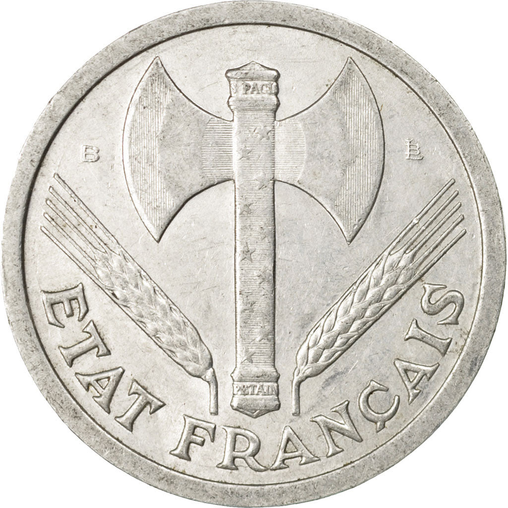 Coin, France, Bazor, 2 Francs, 1944, Beaumont - Le Roger, EF(40-45), Aluminum