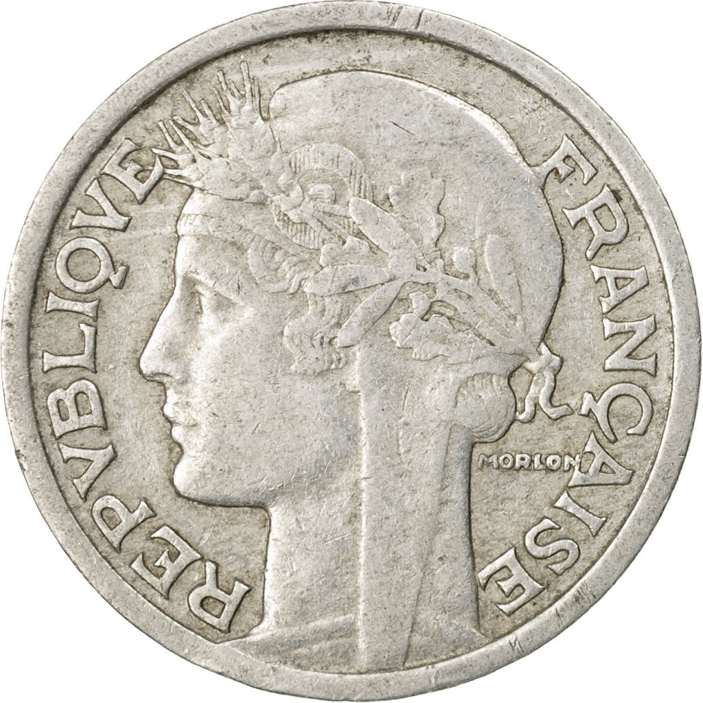 Coin, France, Morlon, 2 Francs, 1945, Castelsarrasin, VF(30-35), Aluminum
