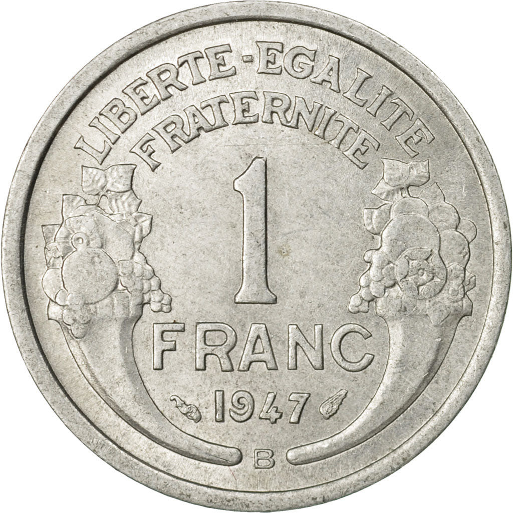 Coin, France, Morlon, Franc, 1947, Beaumont - Le Roger, EF(40-45), Aluminum