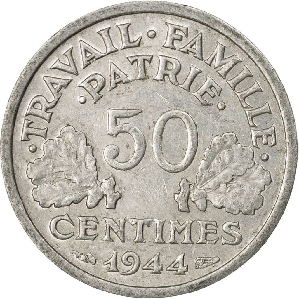 Coin, France, Bazor, 50 Centimes, 1944, Beaumont - Le Roger, EF(40-45)