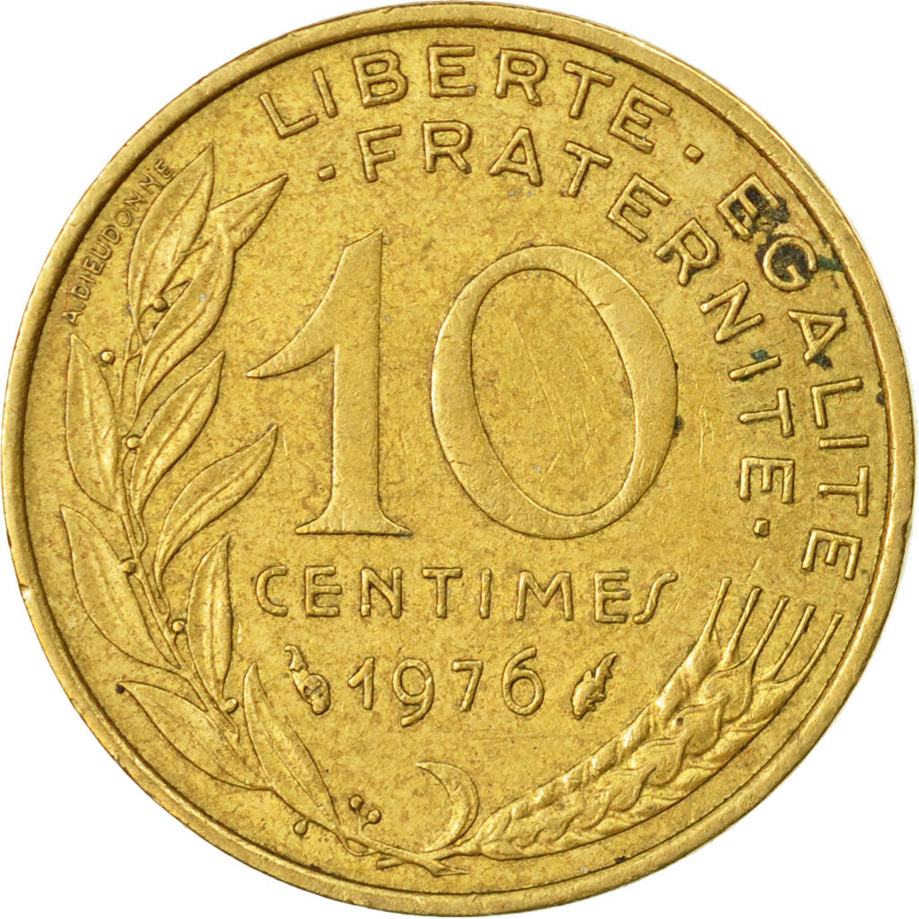 Moneta, Francia, Marianne, 10 Centimes, 1976, Paris, MB, Alluminio-bronzo