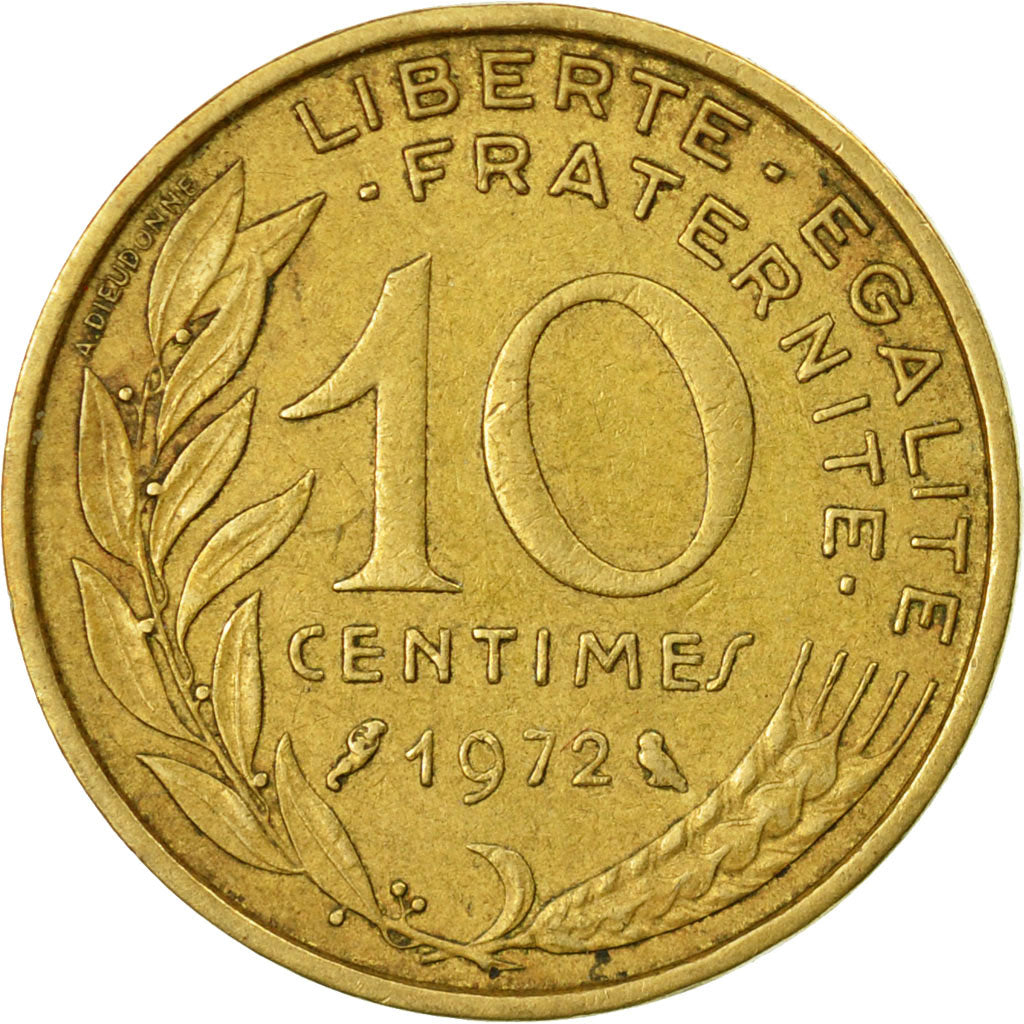 Coin, France, Marianne, 10 Centimes, 1972, Paris, VF(20-25), Aluminum-Bronze