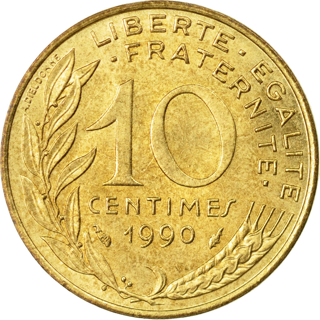 Coin, France, Marianne, 10 Centimes, 1990, Paris, VF(30-35), Aluminum-Bronze