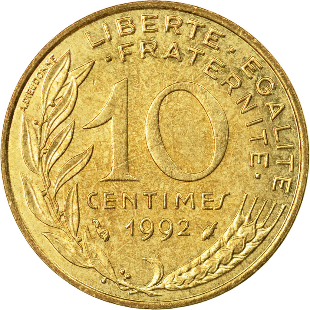 Coin, France, Marianne, 10 Centimes, 1992, Paris, VF(30-35), Aluminum-Bronze