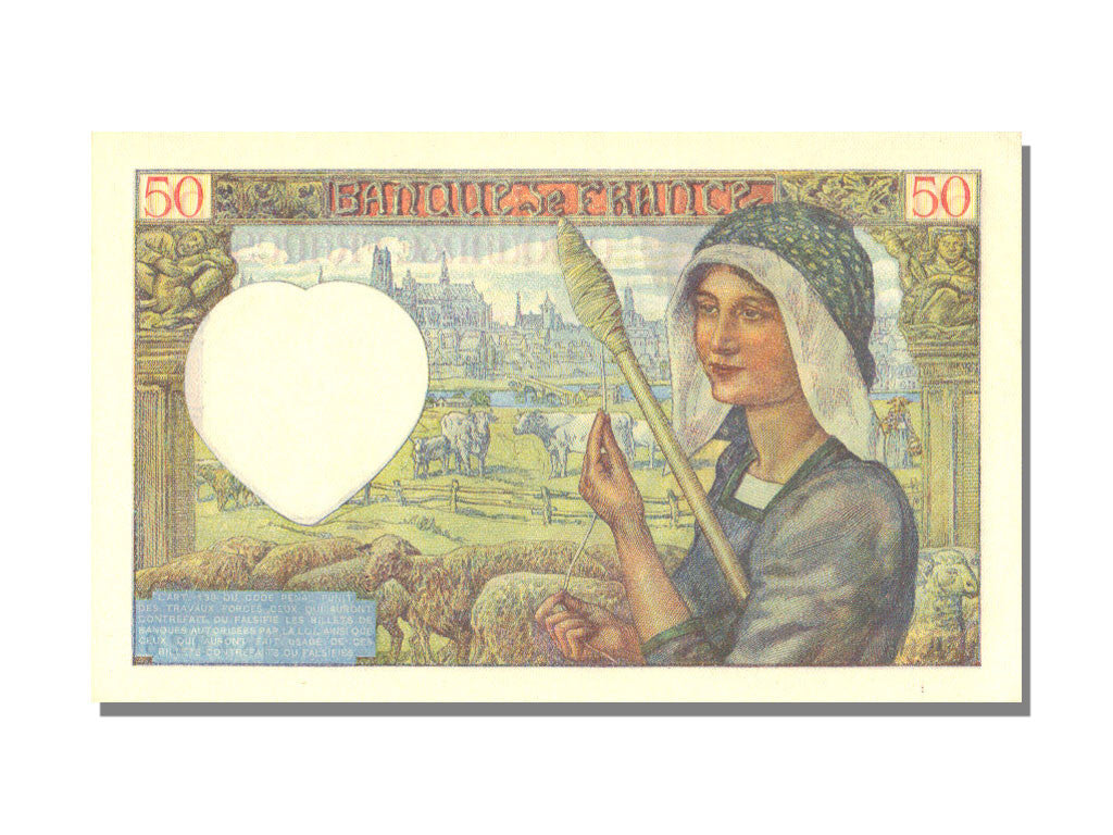 Banknot, Francja, 50 Francs, Jacques Coeur, 1941, 1941-07-17, UNC(65-70)