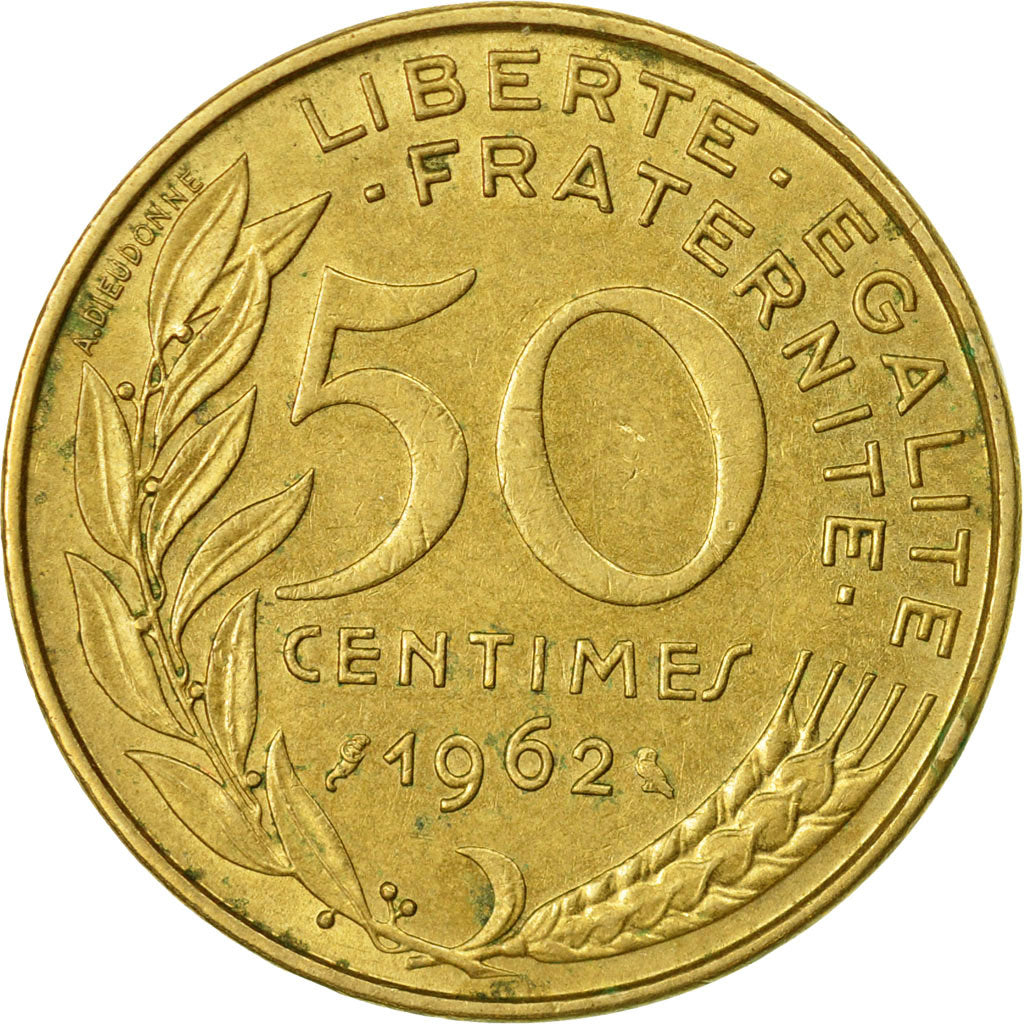 Coin, France, Marianne, 50 Centimes, 1962, Paris, EF(40-45), Aluminum-Bronze