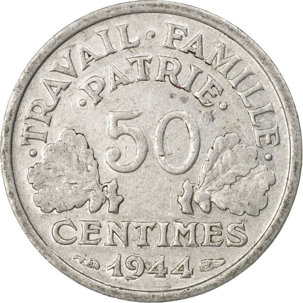 Coin, France, Bazor, 50 Centimes, 1944, Beaumont - Le Roger, EF(40-45)