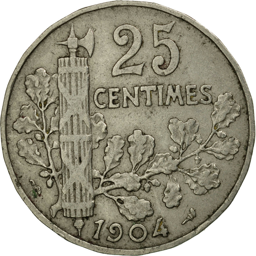 Monnaie, France, Patey, 25 Centimes, 1904, TB+, Nickel, KM:856, Le Franc:F.169