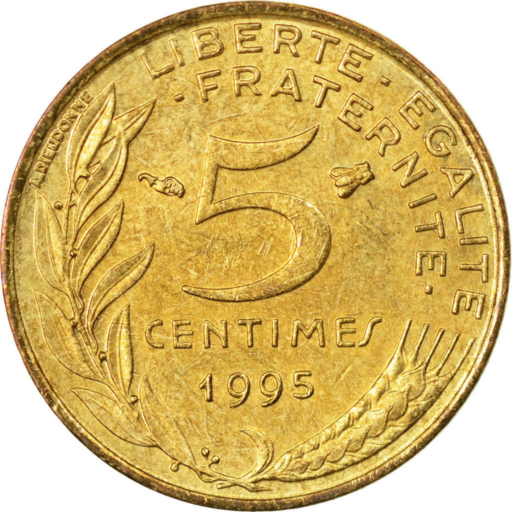 Coin, France, Marianne, 5 Centimes, 1995, Paris, VF(30-35), Aluminum-Bronze