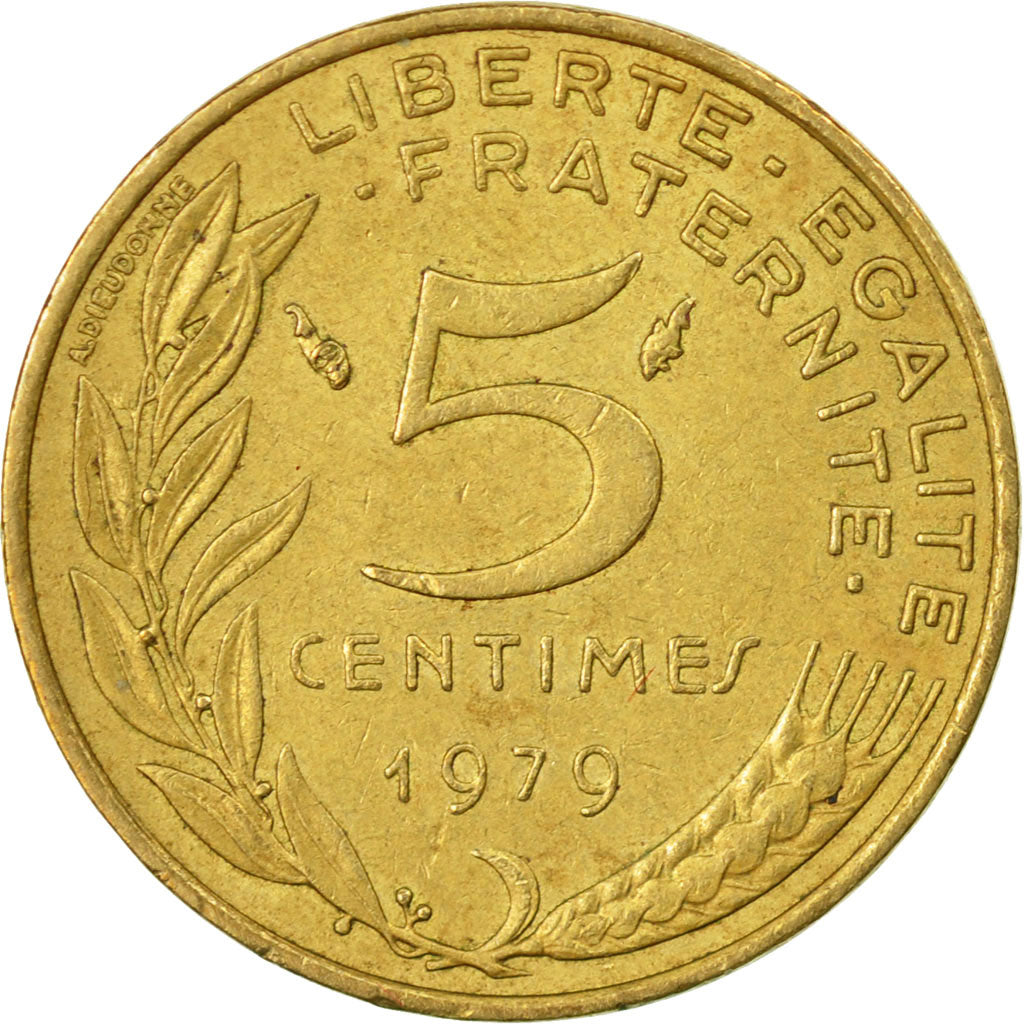 Moneda, Francia, Marianne, 5 Centimes, 1979, Paris, BC+, Aluminio - bronce