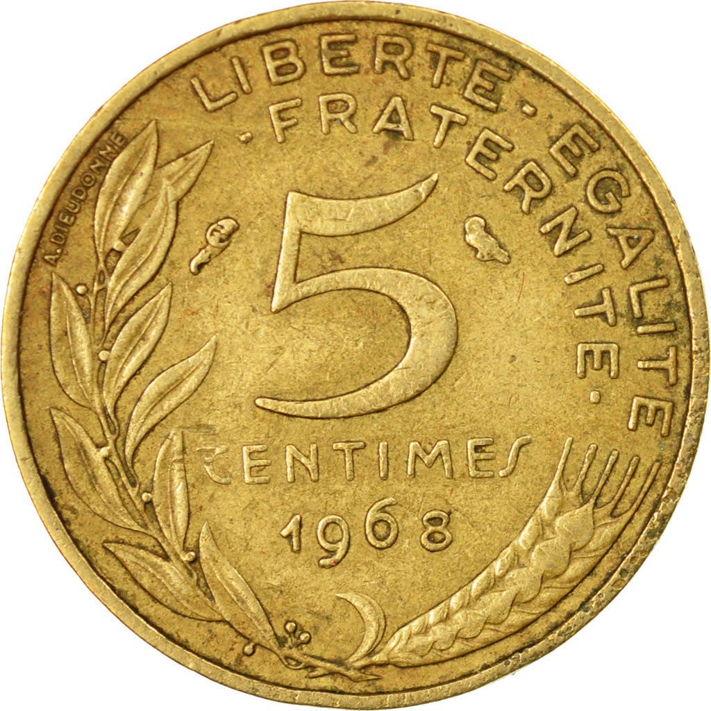 Coin, France, Marianne, 5 Centimes, 1968, Paris, VF(30-35), Aluminum-Bronze