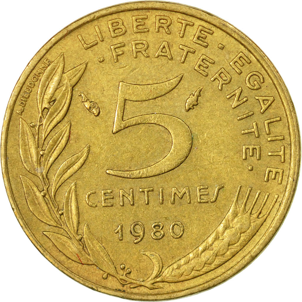 Monnaie, France, Marianne, 5 Centimes, 1980, Paris, TB+, Aluminum-Bronze