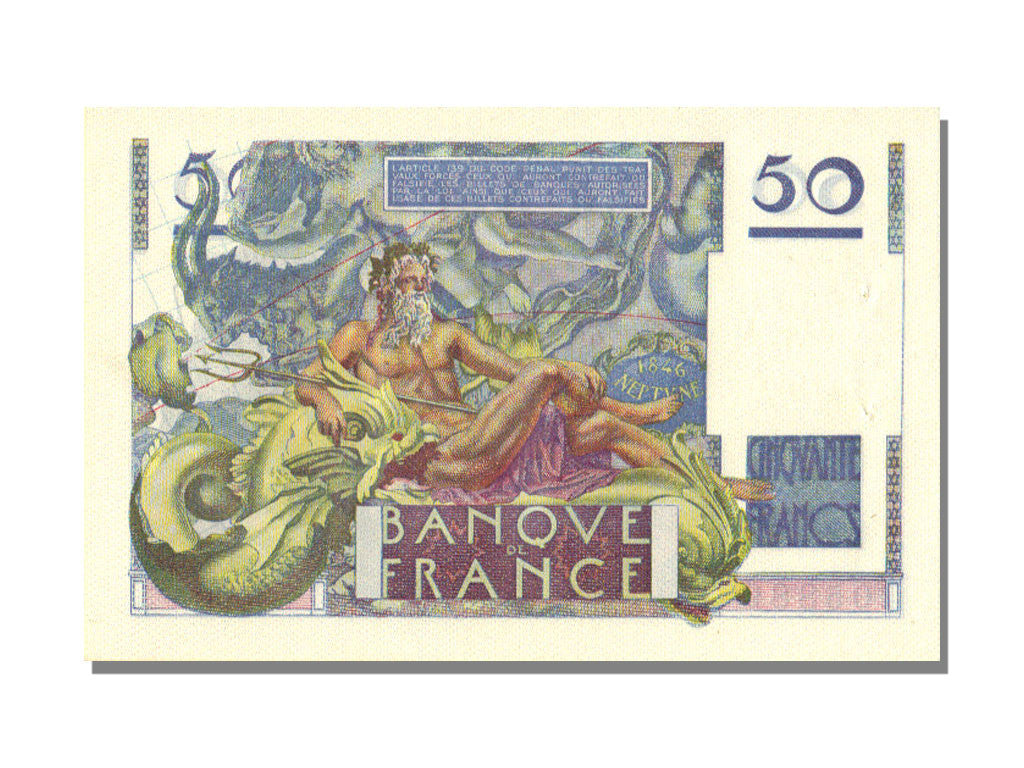 Banknot, Francja, 50 Francs, Le Verrier, 1946, 1946-05-31, UNC(63)