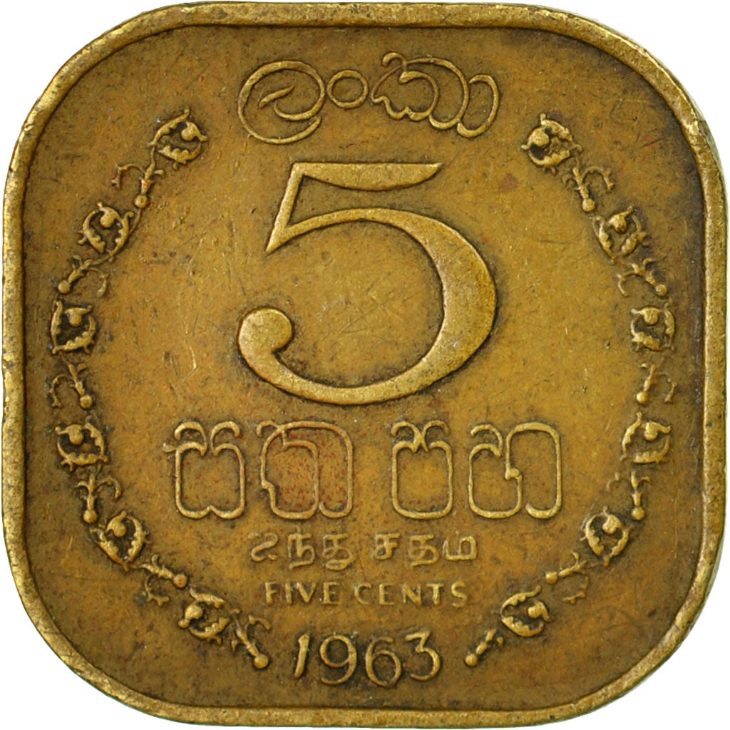 Monnaie, Ceylon, Elizabeth II, 5 Cents, 1963, TB+, Nickel-brass, KM:129