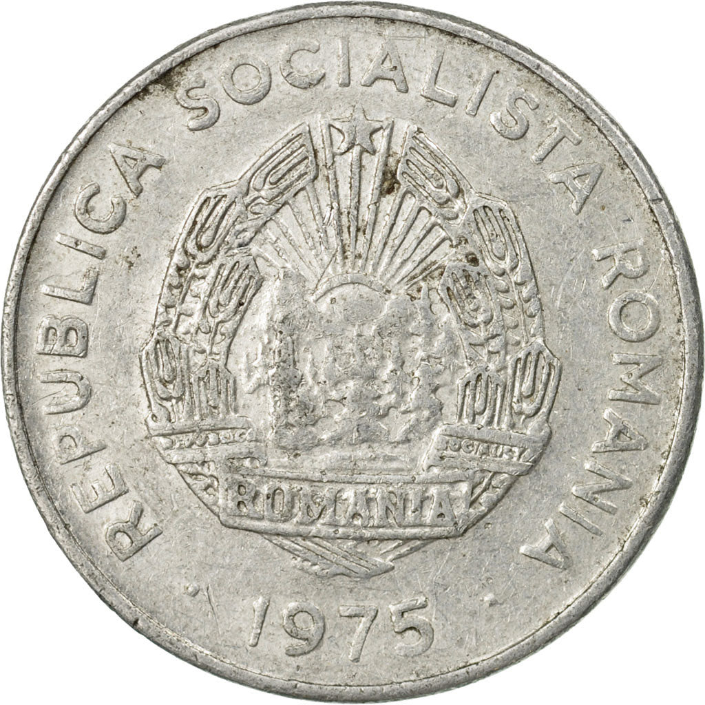 Munten, Roemenië, 15 Bani, 1975, FR+, Aluminium, KM:93a