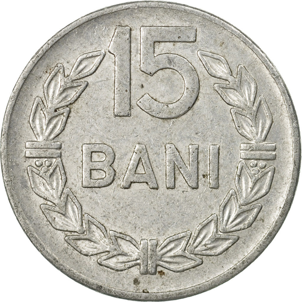 Munten, Roemenië, 15 Bani, 1975, FR+, Aluminium, KM:93a
