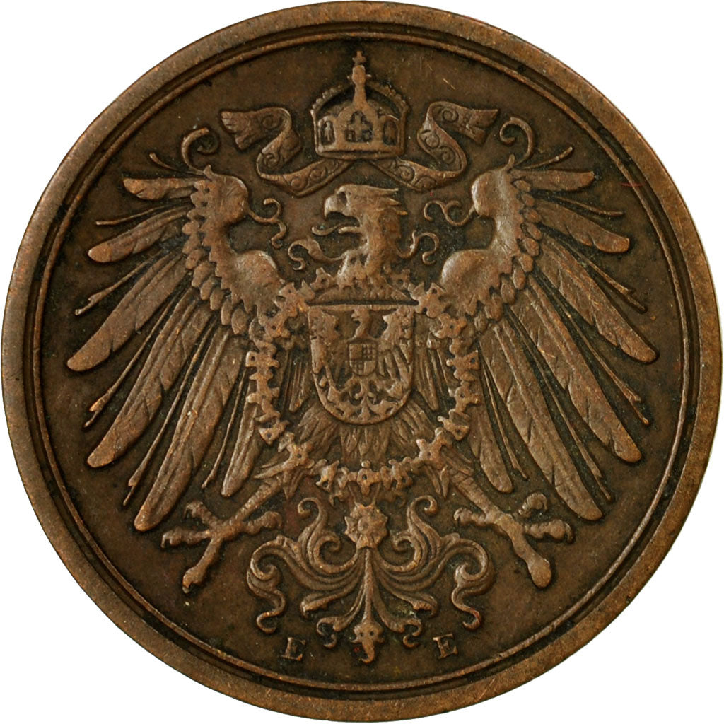 Moneda, ALEMANIA - IMPERIO, Wilhelm II, Pfennig, 1907, Muldenhütten, MBC