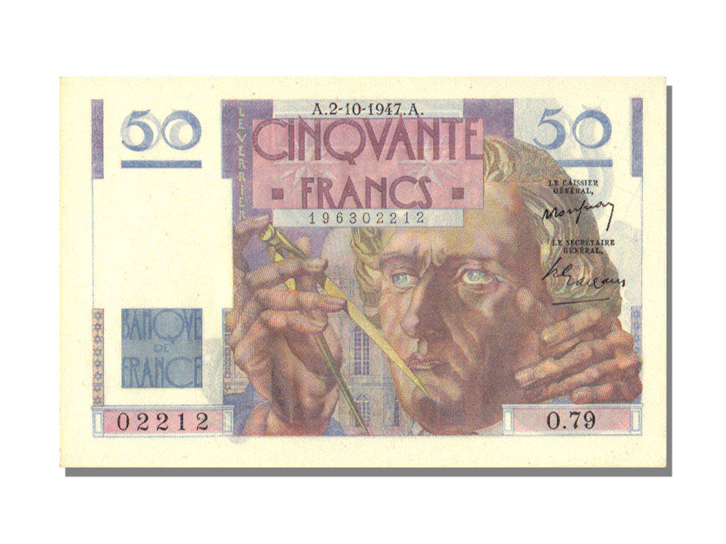 France, 50 Francs, 50 F 1946-1951 ''Le Verrier'', 1947, KM #127b, 1947-10-02,...