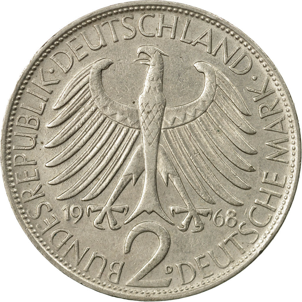 Coin, GERMANY - FEDERAL REPUBLIC, 2 Mark, 1968, Munich, EF(40-45)