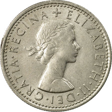 Coin, Great Britain, Elizabeth II, 6 Pence, 1960, AU(55-58), Copper-nickel
