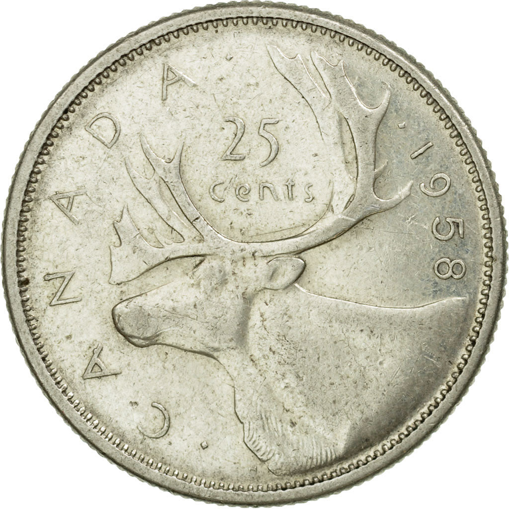 Coin, Canada, Elizabeth II, 25 Cents, 1958, Royal Canadian Mint, Ottawa