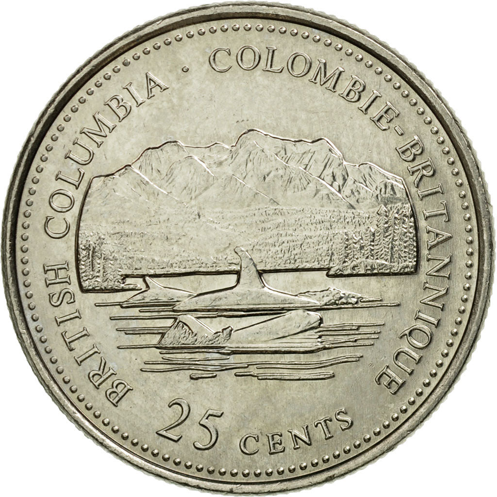 Coin, Canada, Elizabeth II, 25 Cents, 1992, Royal Canadian Mint, Ottawa