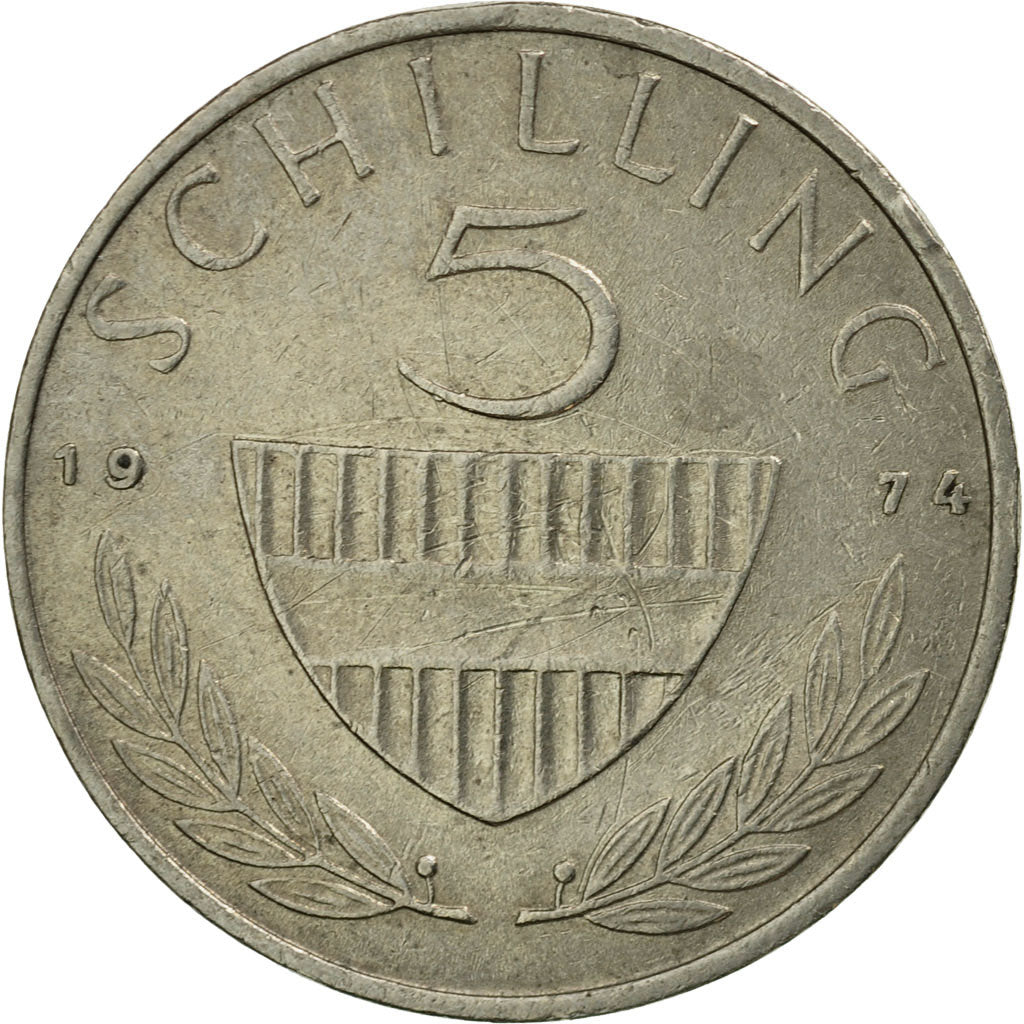 Coin, Austria, 5 Schilling, 1974, VF(30-35), Copper-nickel, KM:2889a