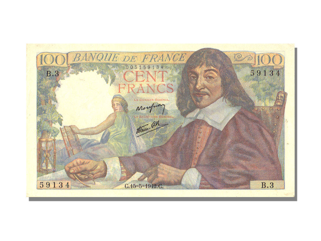 FRANCE, 100 Francs, 1942, 1942-05-15, UNC(63), B.3, Fayette #27.1