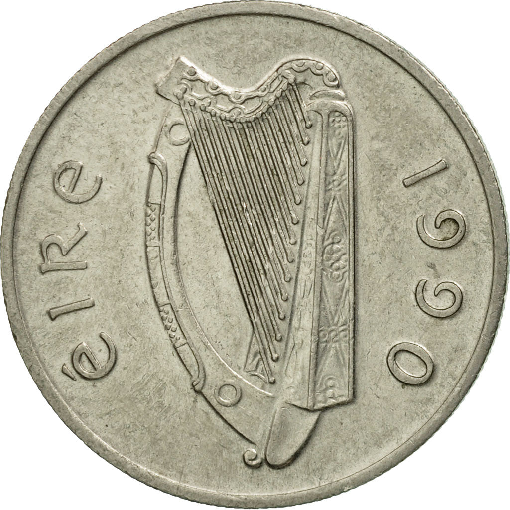 Coin, IRELAND REPUBLIC, 5 Pence, 1990, EF(40-45), Copper-nickel, KM:22