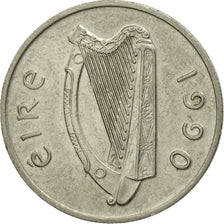 Coin, IRELAND REPUBLIC, 5 Pence, 1990, EF(40-45), Copper-nickel, KM:22