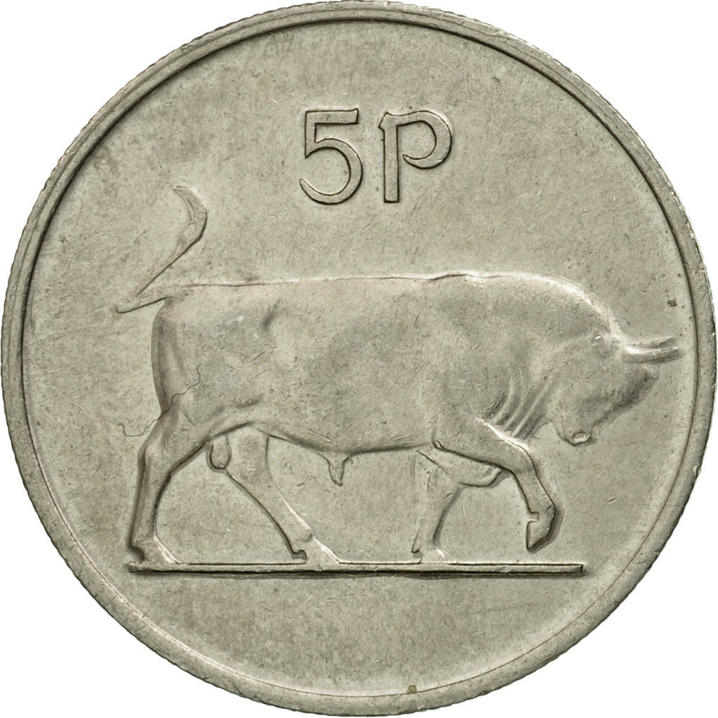 Coin, IRELAND REPUBLIC, 5 Pence, 1990, EF(40-45), Copper-nickel, KM:22